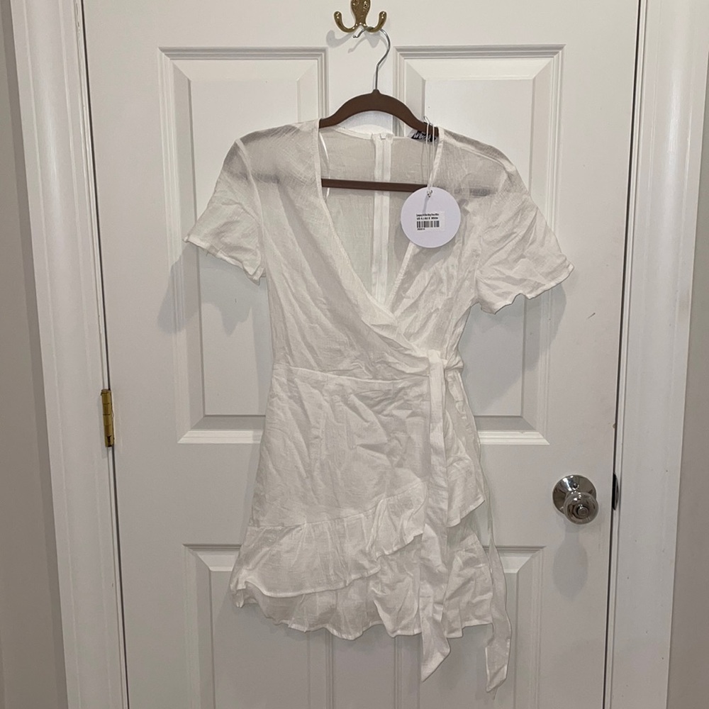NWT Princess Polly Company For One Wrap Dress White